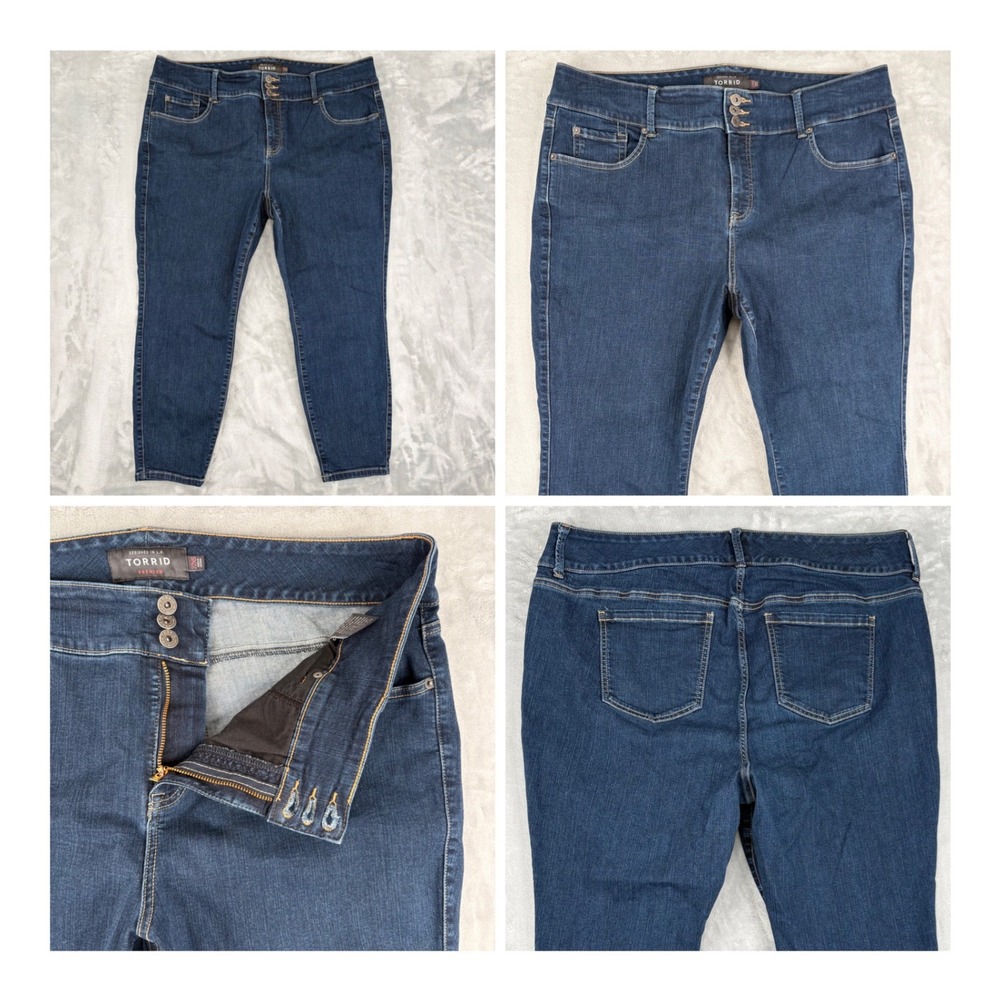 Torrid Jeans Womens 22XS (39X25) Blue Premium Skinny High Rise Dark Wash Curvy